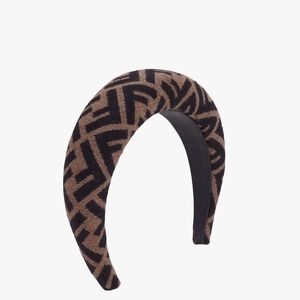 Fendi brown wool, cashmere and silk head band